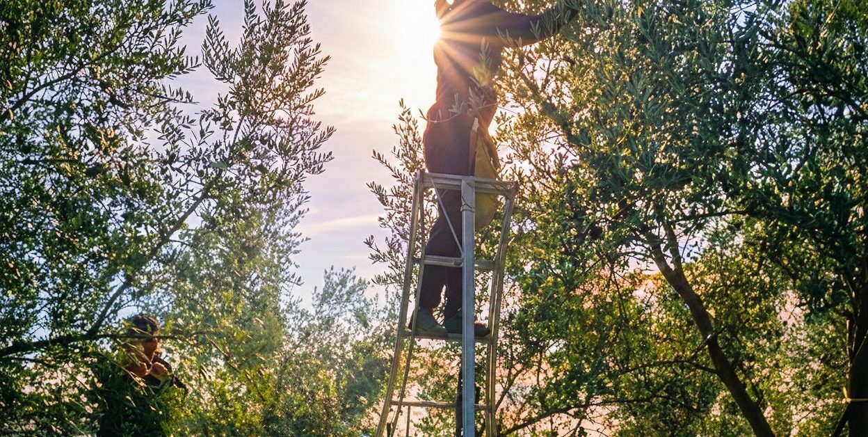山田オリーブ園収穫風景