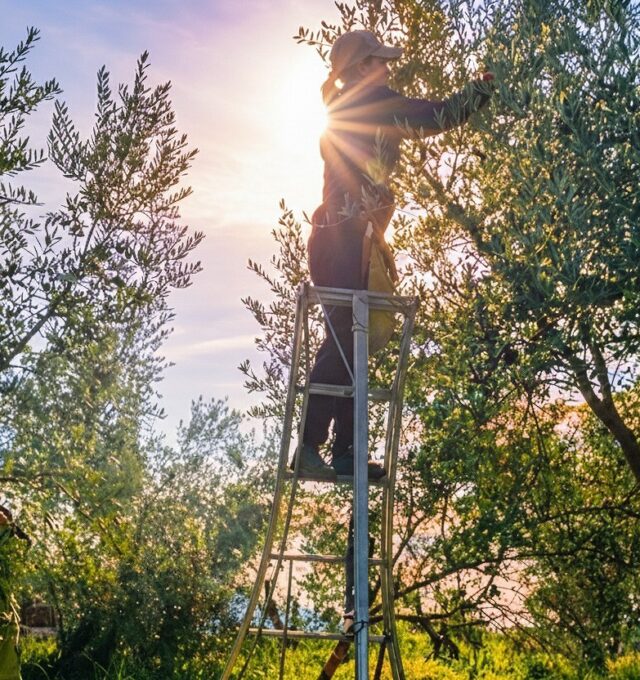 山田オリーブ園収穫風景